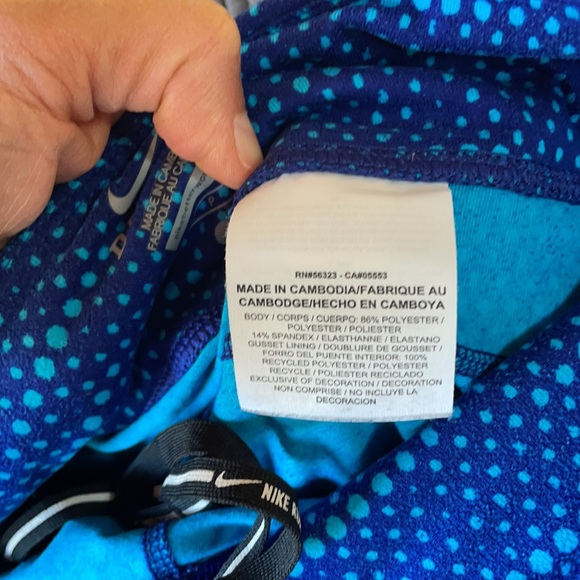 NIKE DRY-FIT Blue & Teal 3/4 length Running Pants - Picture 10 of 10